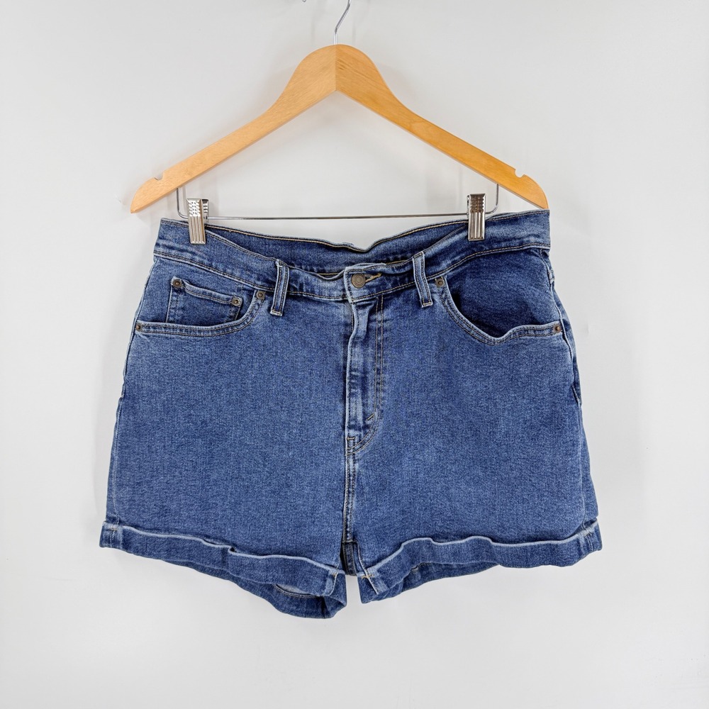 Levi's Denim Shorts Blue Size 32 High Rise Cuffed Classic Timeless 90s Style